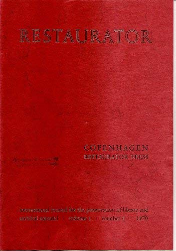 Image for Restaurator (International Journal for the Preservation of Library and Archival Material, Volume 1, Number 4)